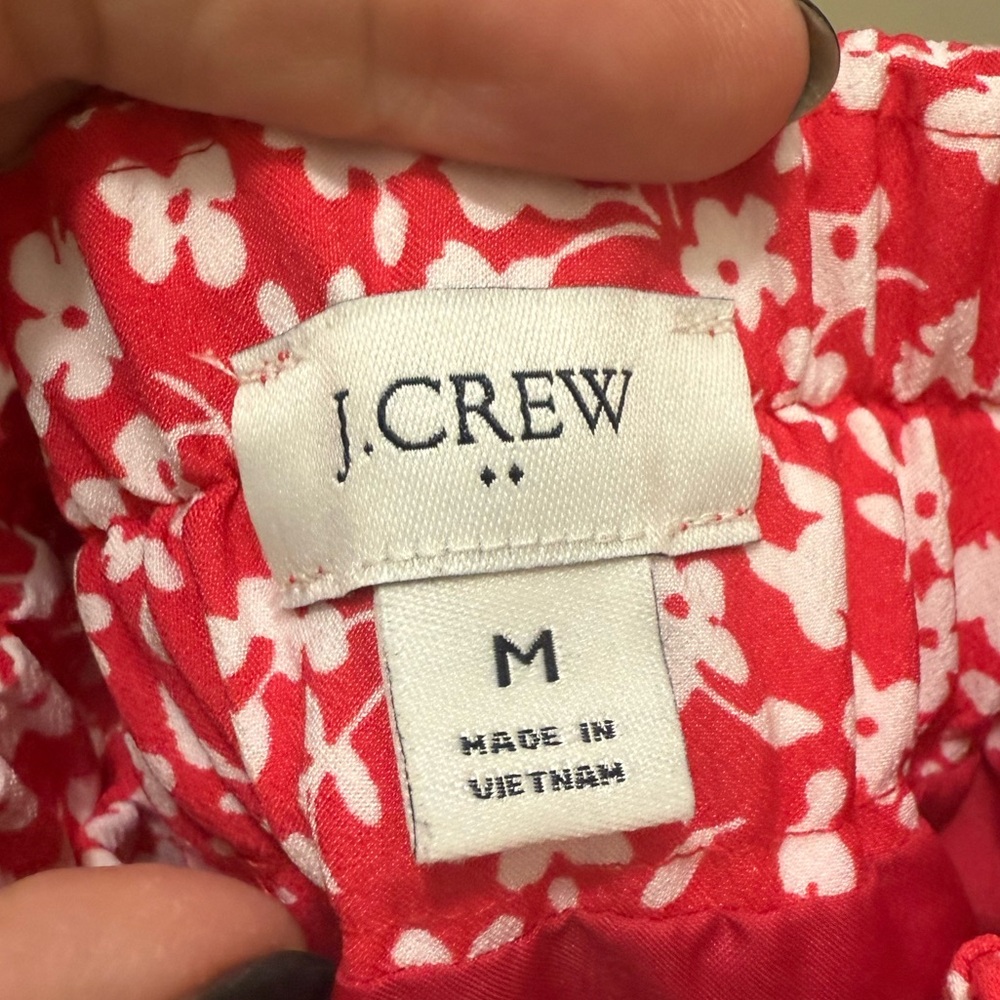 J. Crew Pink Floral Midi Skirt